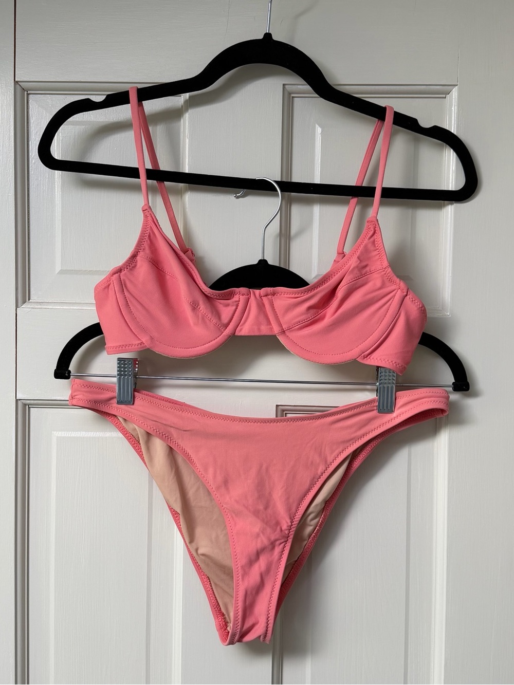 J Crew Women's Coral Pink Underwire Bikini Set
